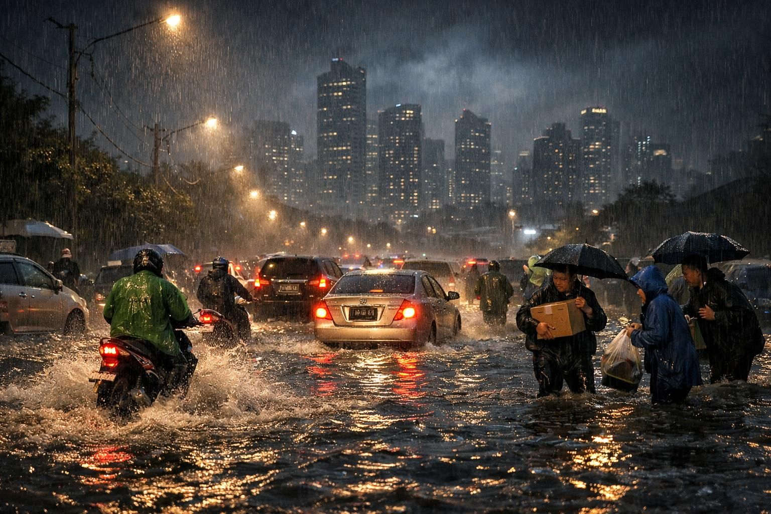 malam hujan deras memicu banjir besar di jakarta dan tangerang. saksikan potret terbaru dan liputan lengkap dari cnbc indonesia.