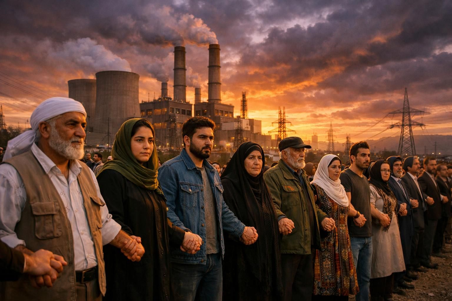 trump mengancam serangan bom ke pembangkit listrik, sementara iran mengajak warga membentuk rantai manusia sebagai benteng perlindungan.