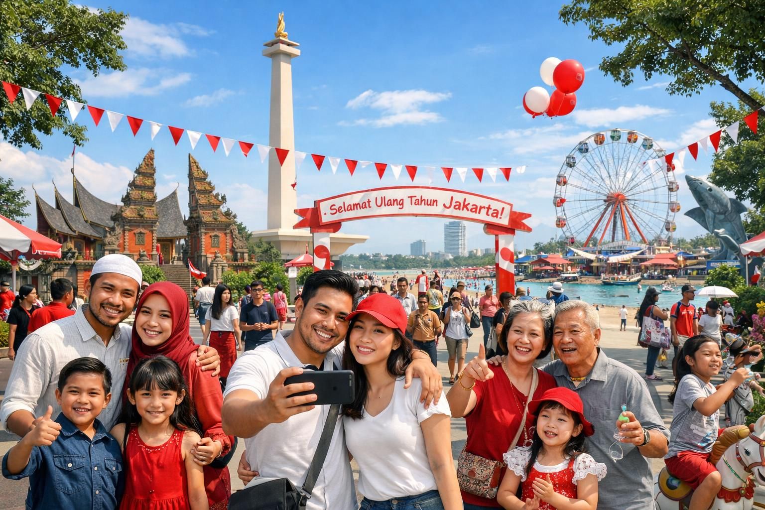 rayakan hut jakarta dengan transum dan kunjungi tempat wisata bebas masuk untuk warga non-ktp dki, nikmati berbagai acara seru dan promo menarik selama perayaan.
