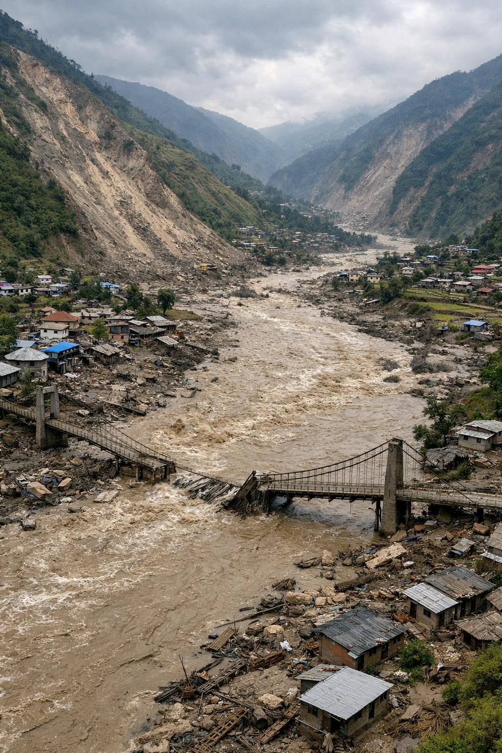 melihat kondisi terkini nepal dari udara setelah dilanda banjir bandang dan longsor melalui laporan eksklusif detiknews.