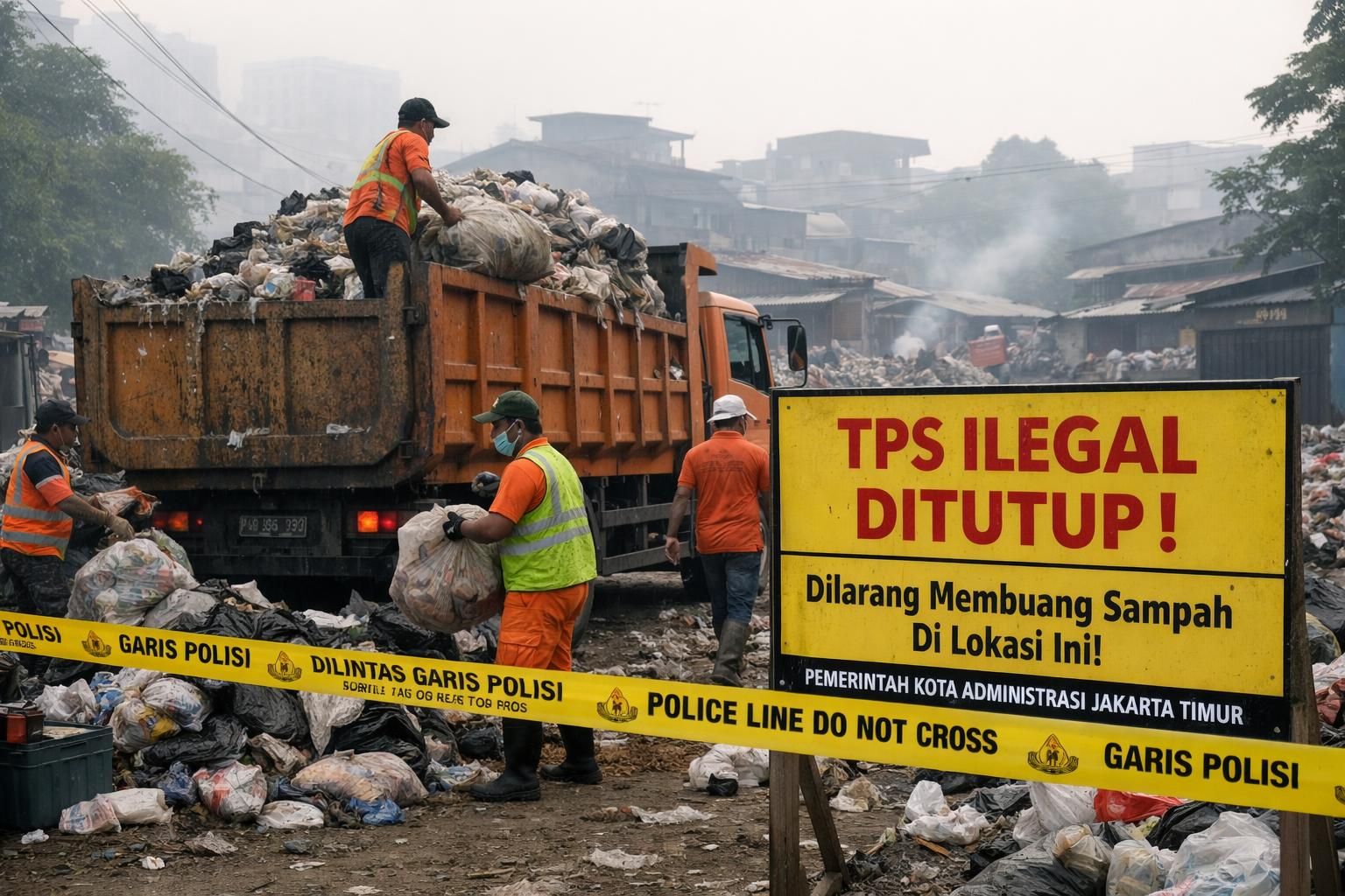 pemprov akan menutup tps ilegal di lokasi kejadian dimana petugas damkar meninggal di jakarta timur untuk memastikan keamanan dan ketertiban.