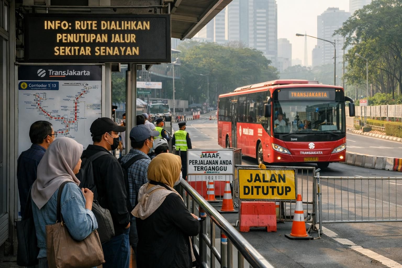 informasi penutupan jalan yang menyebabkan beberapa rute transjakarta tidak beroperasi sementara. simak update terbaru agar perjalanan anda tetap lancar dan terhindar dari gangguan.