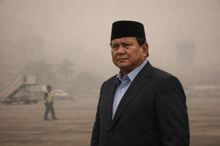 prabowo tiba di pekanbaru disambut kabut asap karhutla yang pekat, menyoroti dampak kebakaran hutan dan lahan di wilayah tersebut - detiknews.